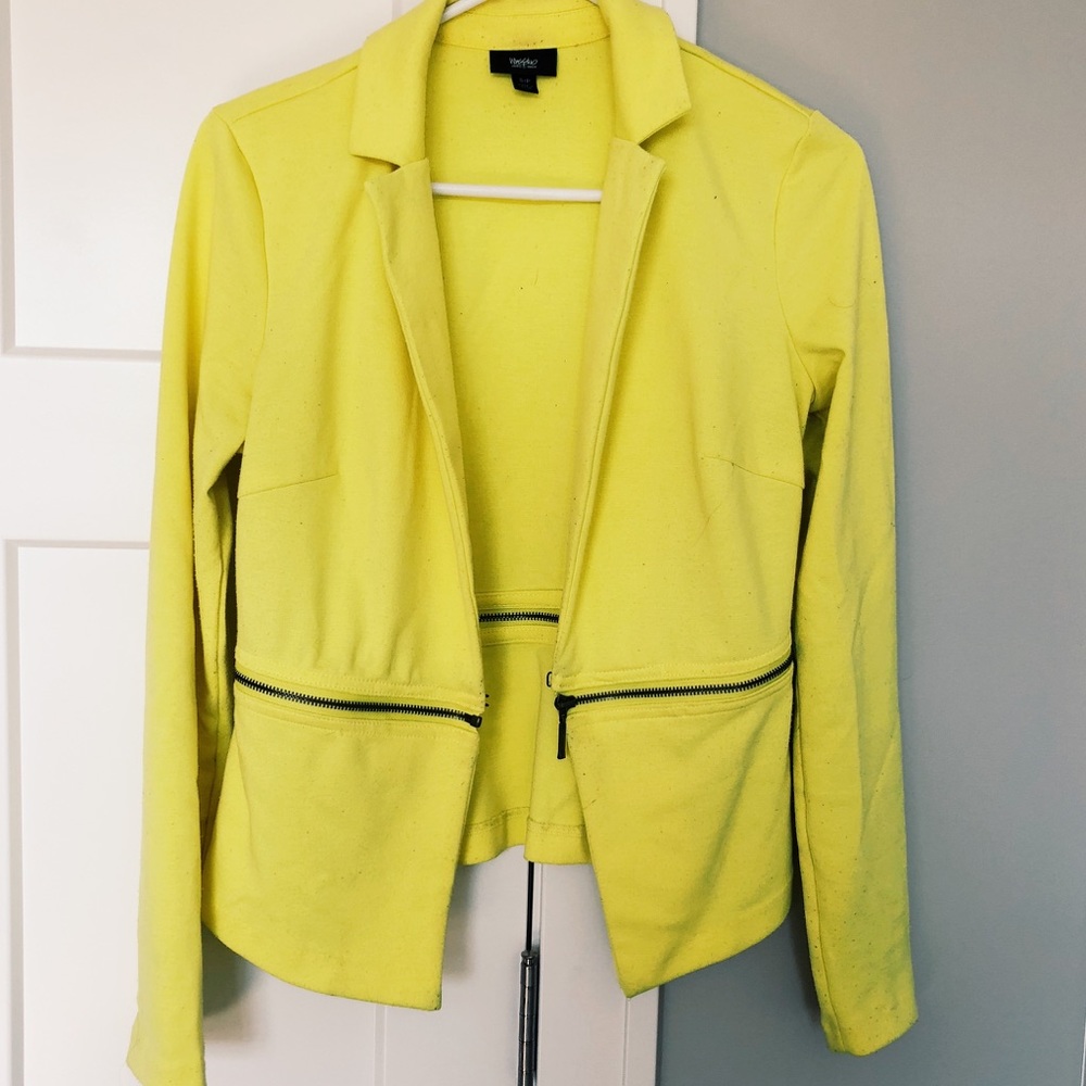 Bright Yellow cotton Blazer Jacket
